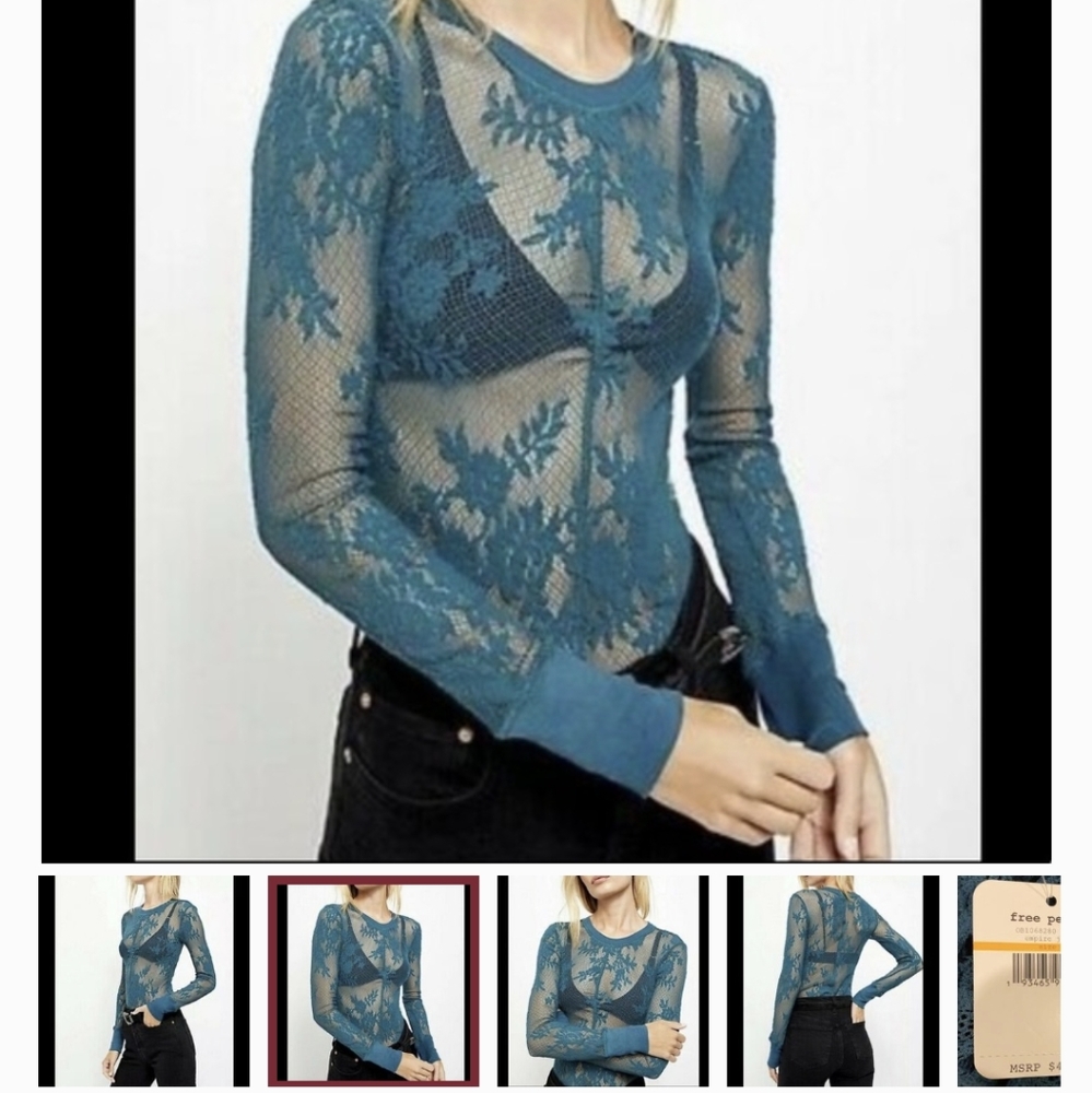 Free People Lace Knit Layering Top